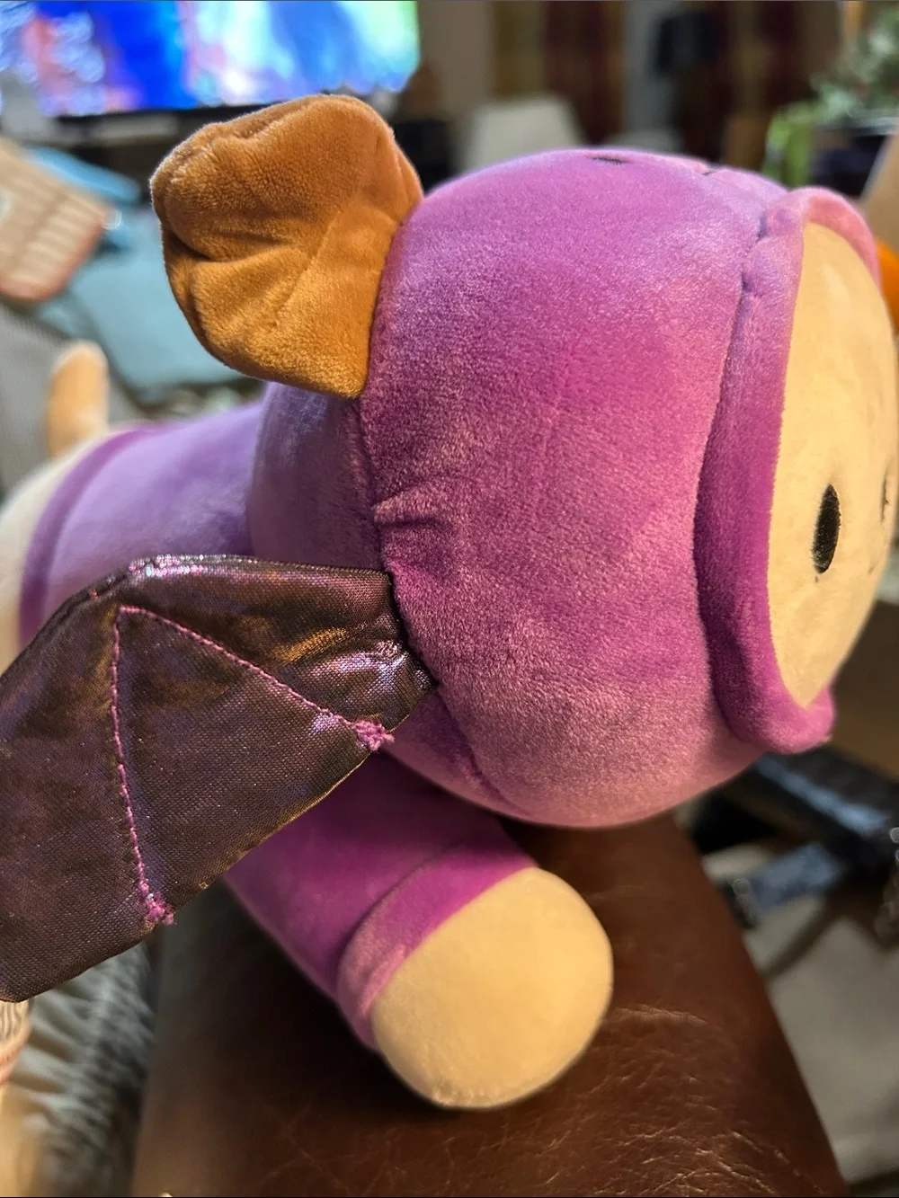 Walgreens Hug Me Puppy /Batman C ostume  Purple Cream and Brown Plush NWT